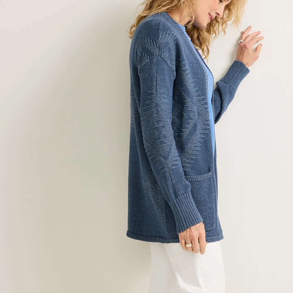 Womens Textured Sierra Springs Cardigan - Navy - Image 4