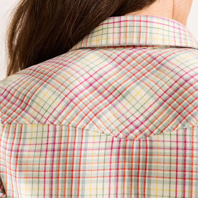 Womens Riley Shirt - Ivory Multi Plaid - Image 4