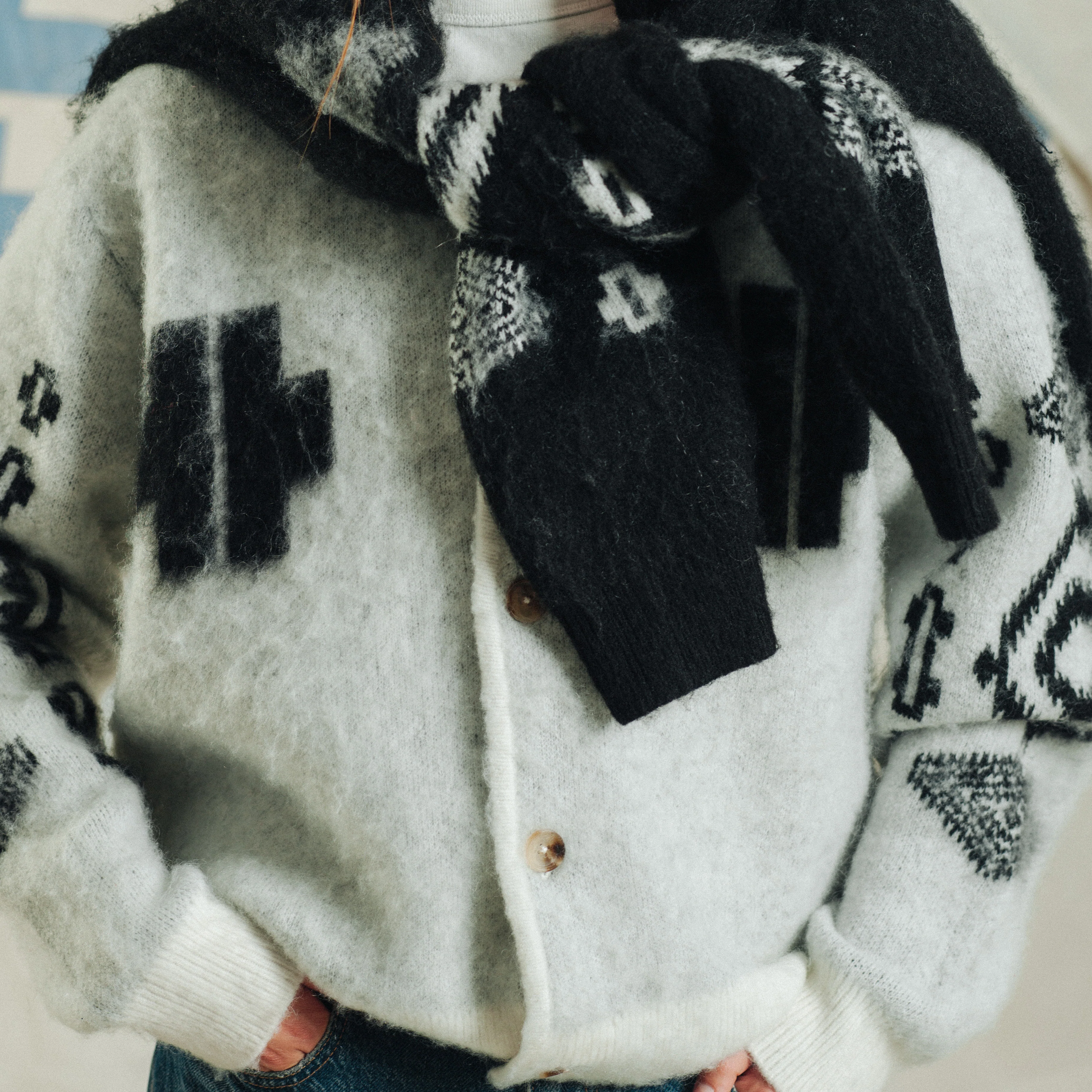 Mohair Cardigan - Los Ojos White - Image 7